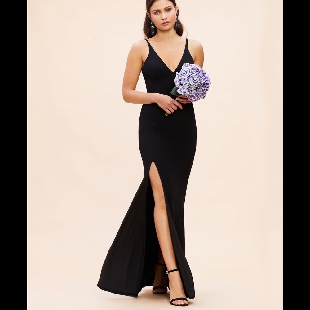 Iris Crepe Side Slit Gown